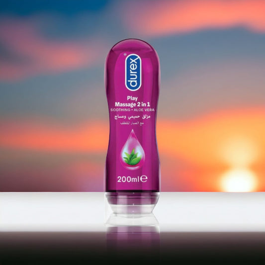 Durex Play Massage 2-In-1 Intimate Lube & Massage Gel, Aloe Vera, 200ml